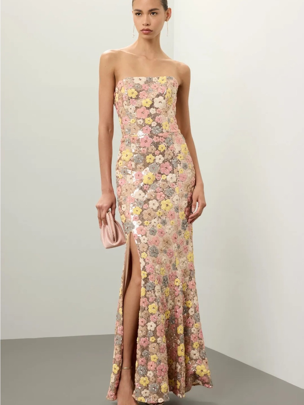 Anthropologie Dress the population Janelle Strapless Evening Gown M